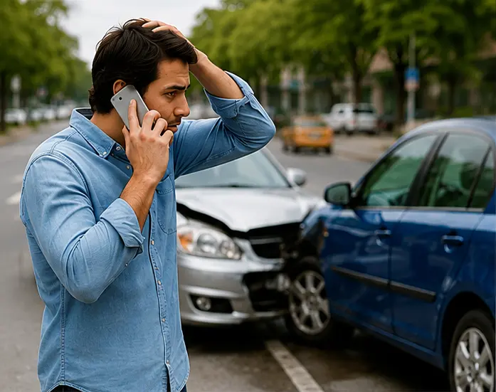 Person weighing a repair estimate against a deductible