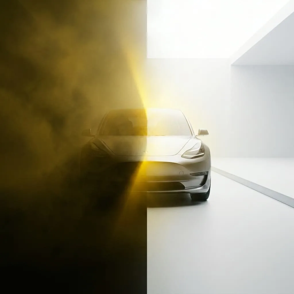 car moving from dark to light area representing full coverage insurance costs dropping with age in Oklahoma City